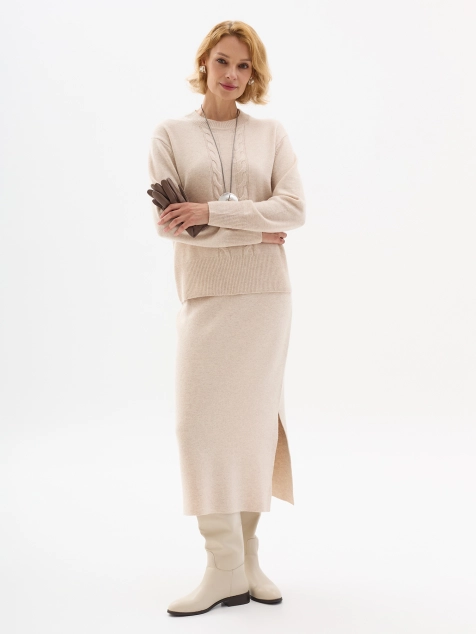 Вязаная юбка с шерстью и кашемиром