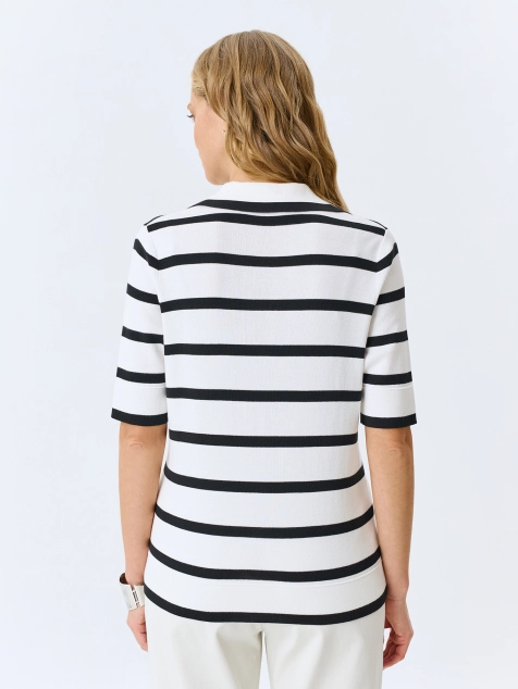 Джемпер поло в полоску