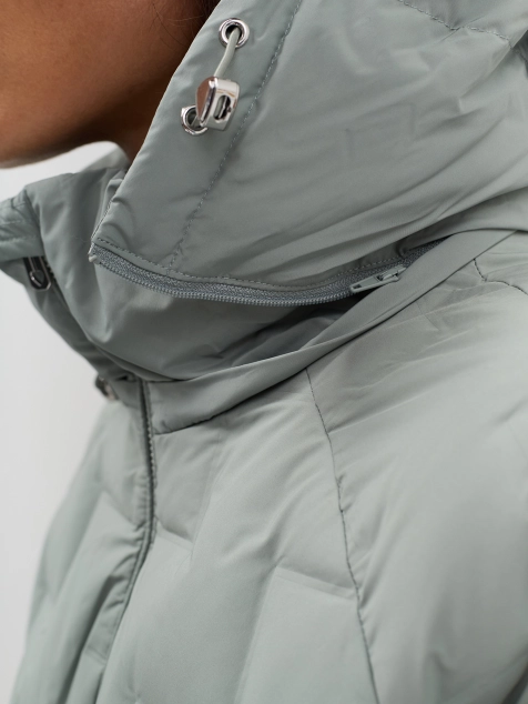 Пальто-кокон с  геометрической стежкой на натуральном утеплителе