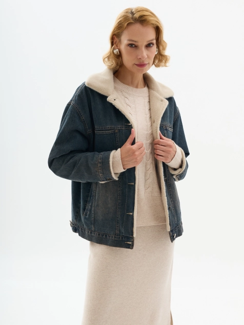 Джинсовая куртка с подкладкой из искусственного меха