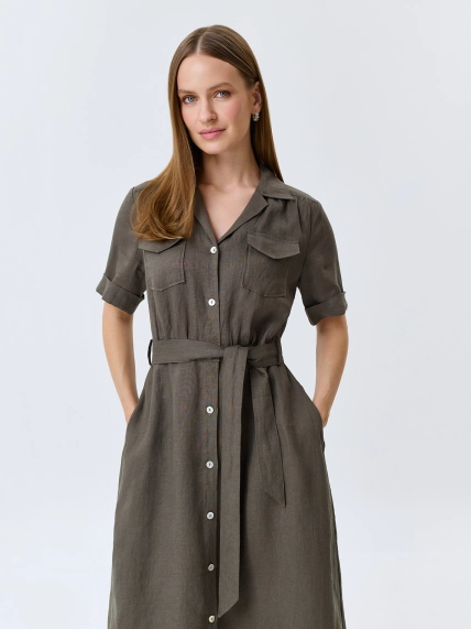 Платье-рубашка из 100% льна