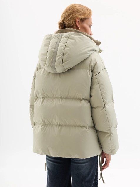 Oversize куртка на натуральном утеплителе с контрастной подкладкой