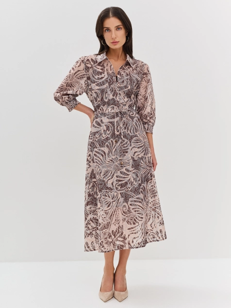 Платье из шифона с принтом