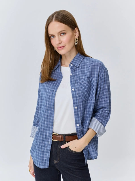 Рубашка в клетку из 100% хлопка