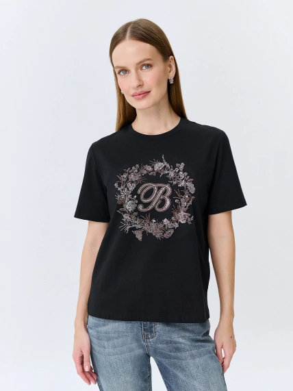 Футболка из 100% хлопка с искрящимися стразами