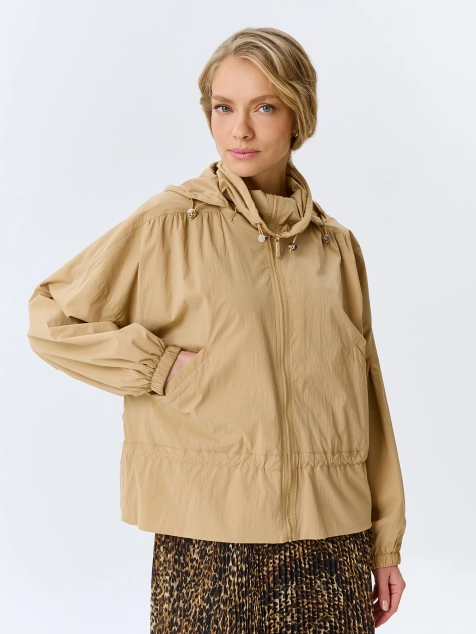 Ветровка из смесового хлопка с капюшоном