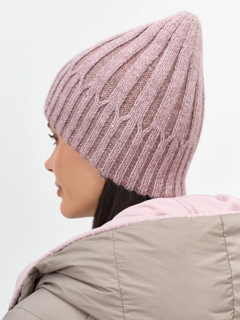 Шапка с мерцающим люрексом и ангорой