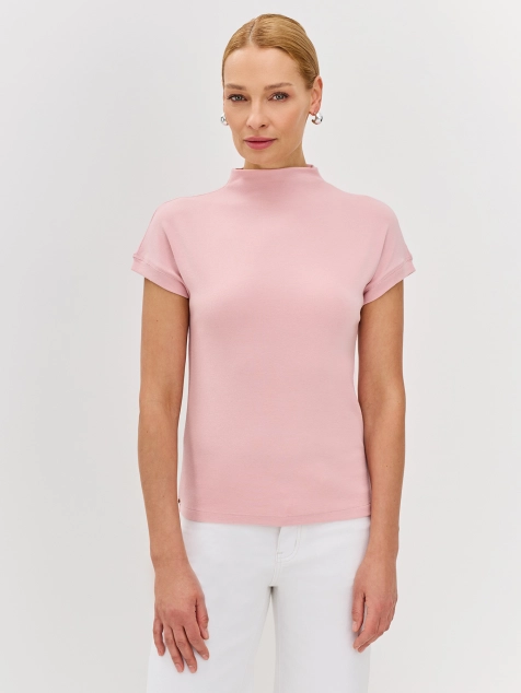 Базовый топ с воротником стойкой