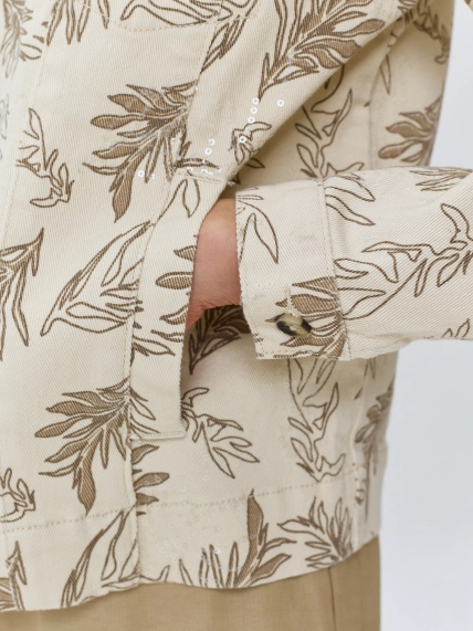 Джинсовый жакет с принтом