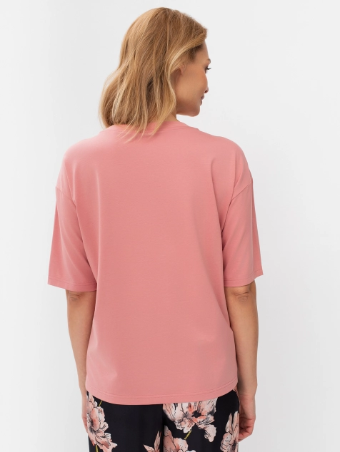 Футболка из модала с вышивкой в тон