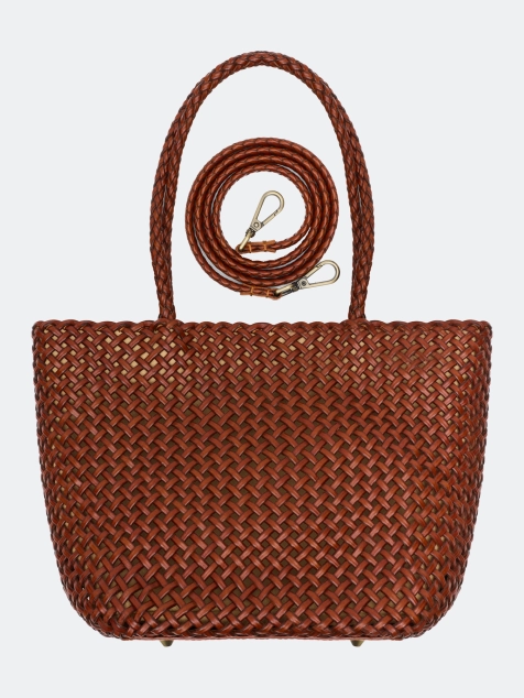 Плетеная сумка-шоппер из натуральной кожи