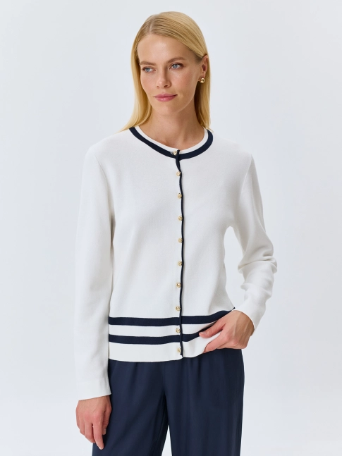 Кардиган с контрастными полосками