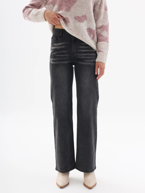 Джинсы прямого кроя в цвете антрацит