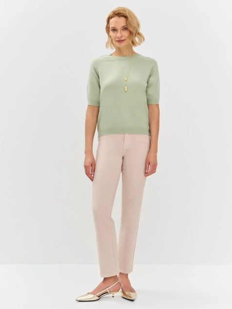 Свободный джемпер с укороченными рукавами