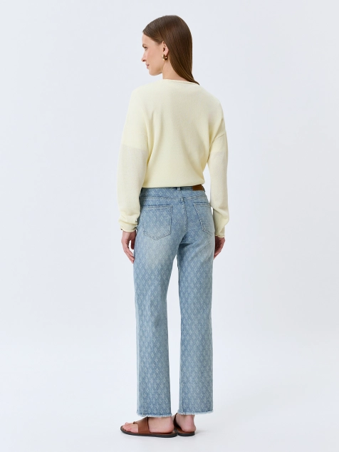 Джинсы Boot cut из жаккардового момента