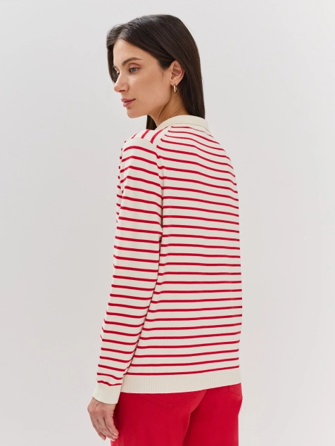 Джемпер в полоску с яркой шнуровкой