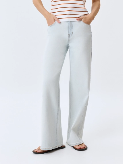 Джинсы Wide leg с акцентными лампасами