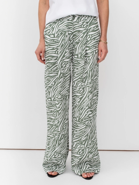 Принтованные брюки-палаццо из вискозы