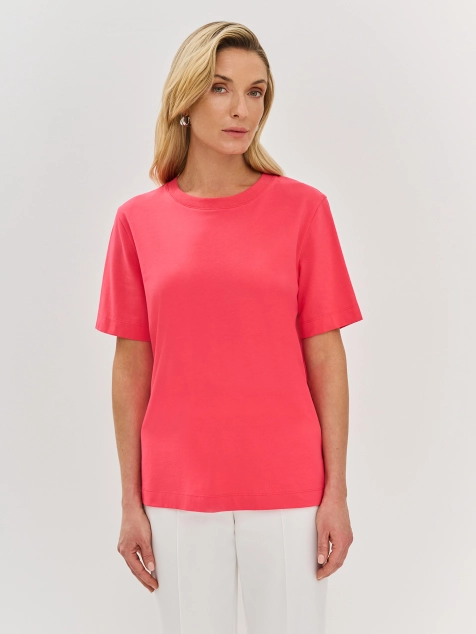 Футболка в ягодном цвете из эластичного хлопка