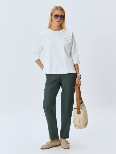 Джемпер с ажурной вышивкой