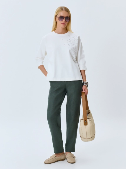 Джемпер с ажурной вышивкой