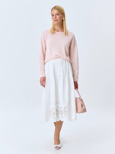 Юбка из 100% хлопка с вышивкой ришелье