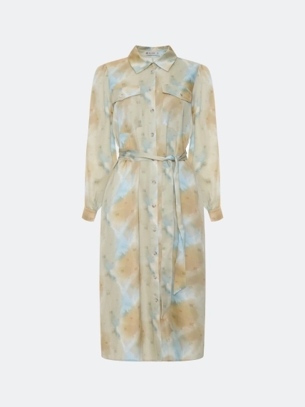 Платье-рубашка с абстрактным принтом