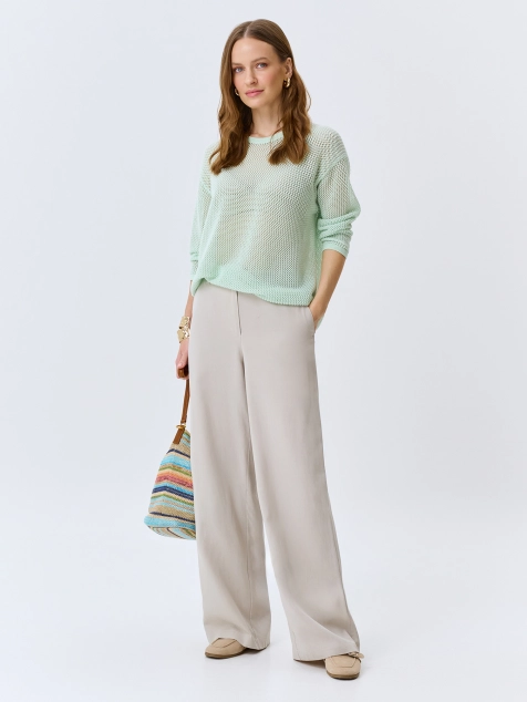 Ажурный вязаный джемпер