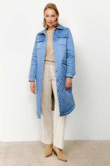 Стеганое двустороннее пальто с отложным воротником
