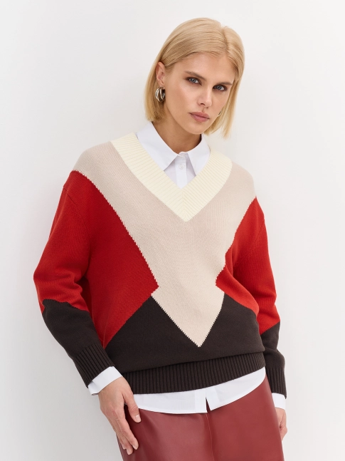 Джемпер в стиле color block