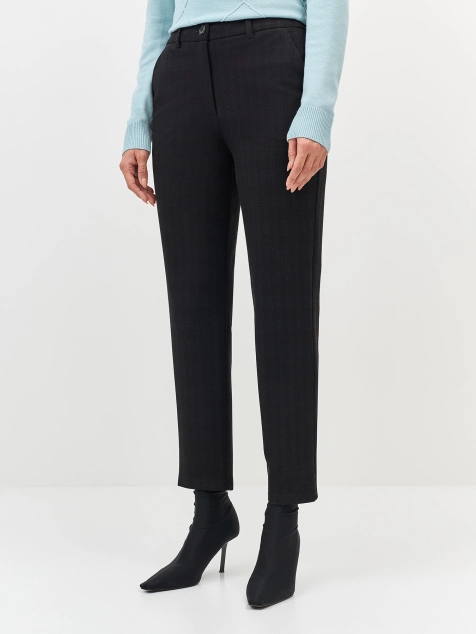 Базовые утепленные брюки в клетку