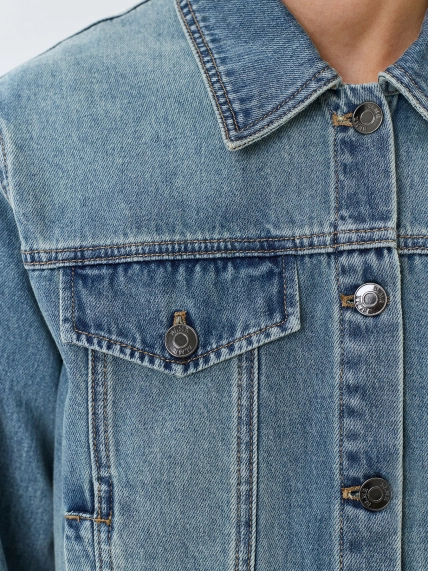 Укороченный джинсовый жакет Row hem