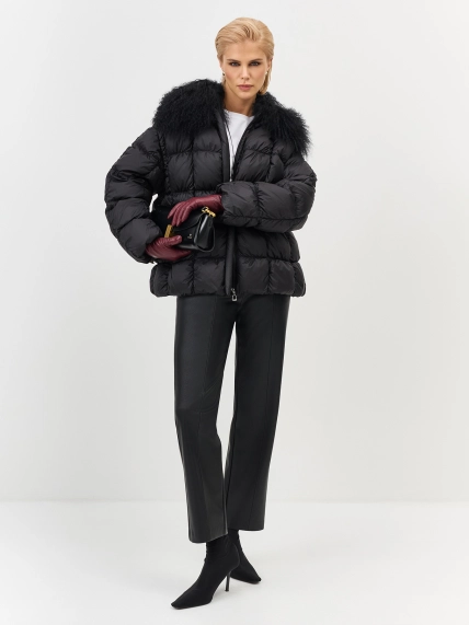 Пуховая куртка с меховым воротником