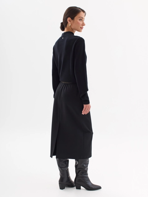 Юбка-карандаш из джерси с узором по поясу