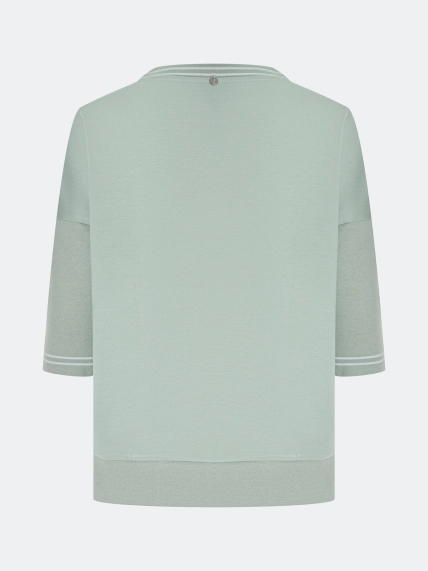 Свободный джемпер с вязаными рукавами