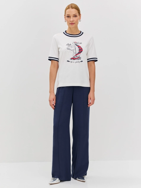 Футболка из мерсеризованного хлопка с принтом