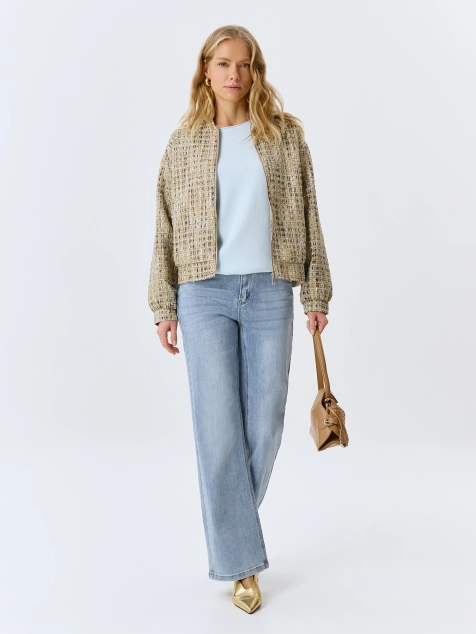 Бомбер из лёгкого твида