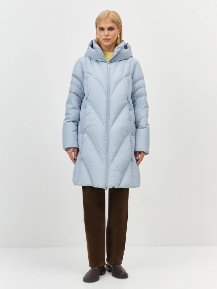 Теплый пуховик с фигурной стежкой