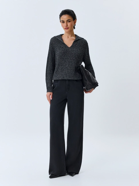Утепленные джинсы Wide leg