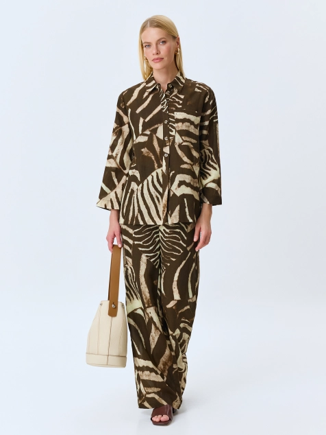 Брюки из тенселя в стиле "Сафари"