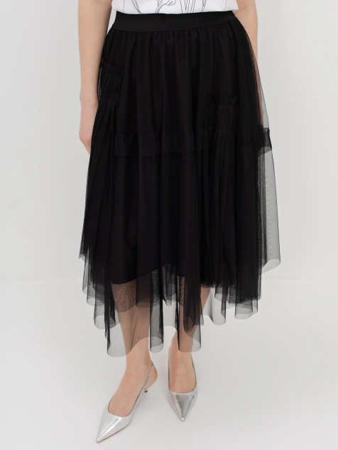 Многослойная юбка из сетки