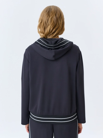 Худи на молнии с брендированной тесьмой