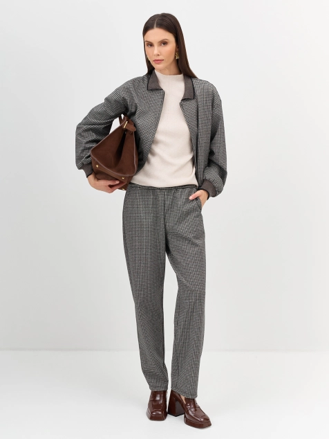 Расслабленные брюки в мелкую клетку