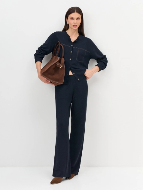 Вязаные жаккардовые брюки