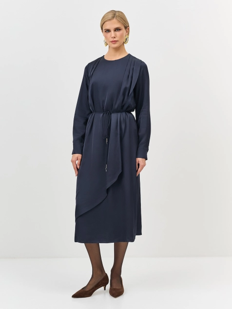 Платье-миди с драпировкой