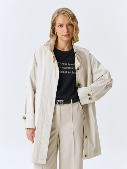 Укороченный плащ из смесового хлопка