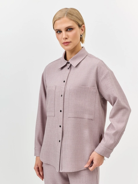 Свободная меланжевая рубашка 