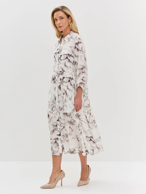 Платье-рубашка с цветочным принтом