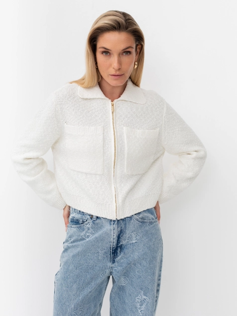 Вязаный кардиган на молнии