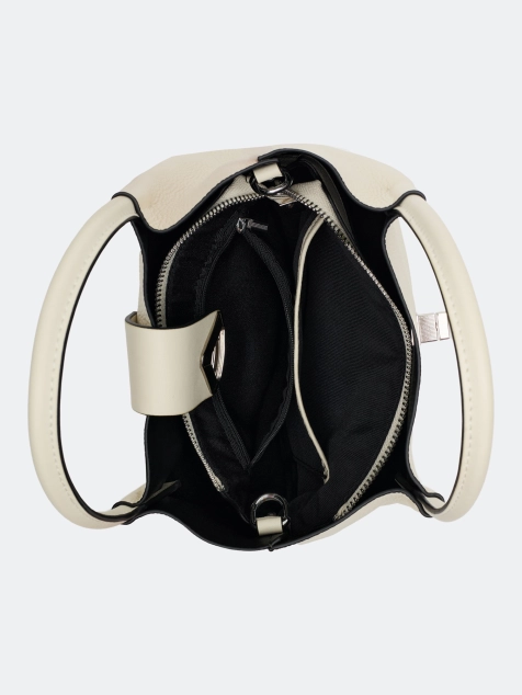 Сумка из фактурной натуральной кожи с кошельком